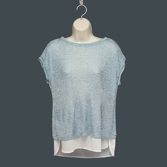 Chico's Tops - Chico's Blue Knit Double Layered Cap-Sleeve/Casual Tank Top size 0(US S/4)